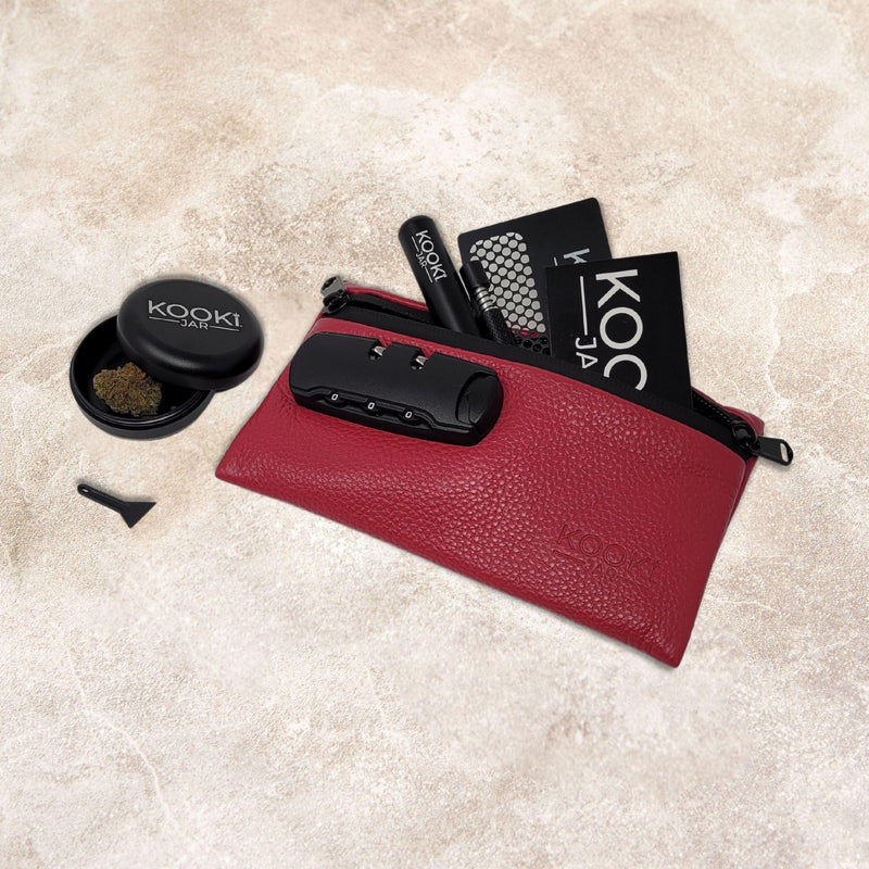 The On-The-Go Kit | Odour-Sealing Lockable Leather Weed Pouch, Fully Loaded With Accessories - Urbanistic Canada